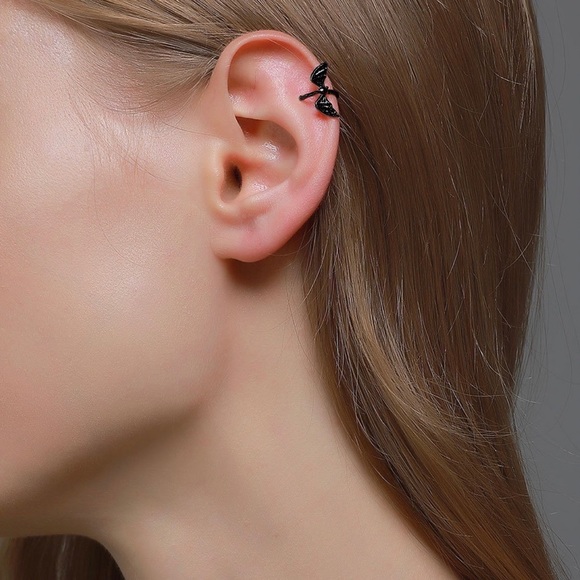 Any 4/$25! Set of 2 Black Bat Adjustable Cuff Earrings - Picture 1 of 7